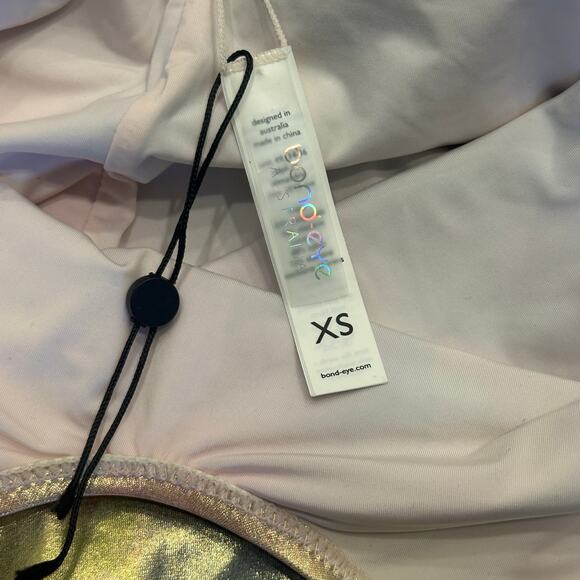 Bond-Eye Viva Rave One-Piece Swimsuit Cosmic Rainbow Iridescent Beachy Resort - Picture 4 of 8